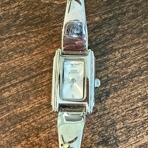 Anne Klein Silver-Tone Rectangular Watch